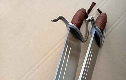 Wing Chun Eight-Cut Knives | Handmade Stainless Steel Baat Jaam Do with Copper Handle for Training & Display — alternate angle view 5