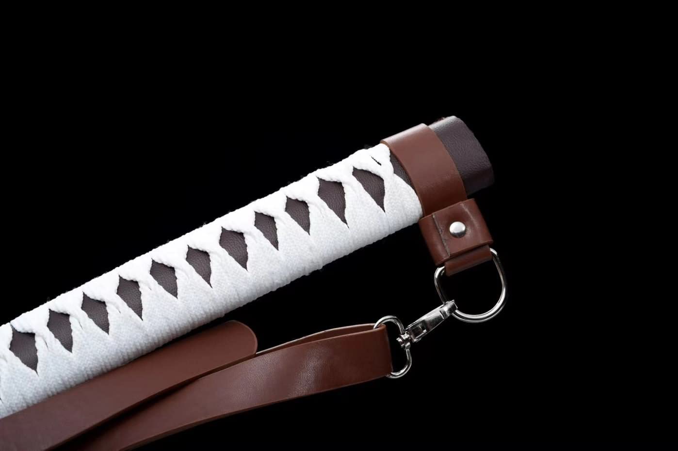 Samurai Swords Real Forged Blade Full Tang Kendo Fake Leather Scabbard — alternate angle view 5