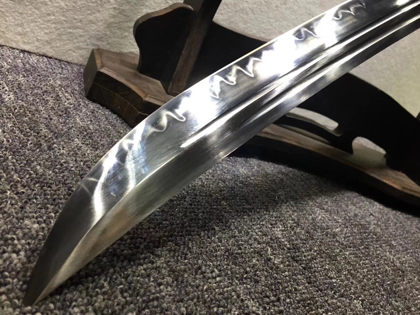 Persian knife,Sabre,High carbon steel burn blade,Ebony,Brass — alternate angle view 5