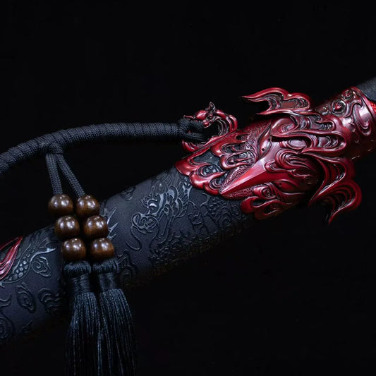 Ming Dynasty Dragon Dao Sword - Blade Detail Carbon Steel Forging