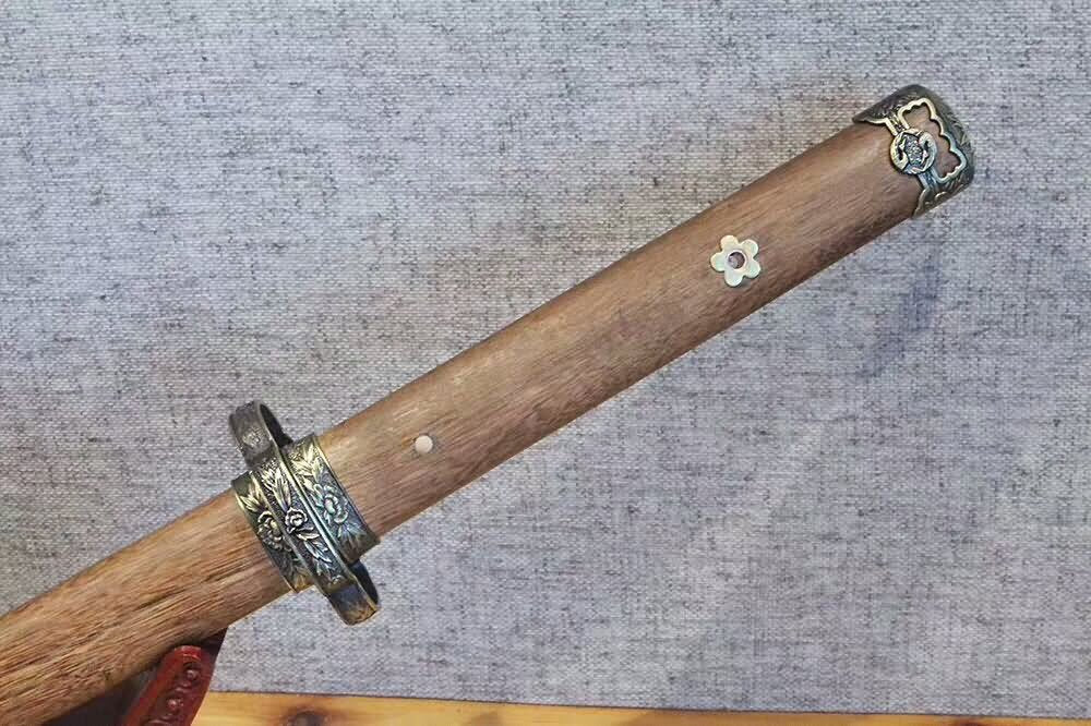 Tachi,Spring steel blade,Rosewood scabbard,Alloy fitting,Full tang — alternate angle view 5