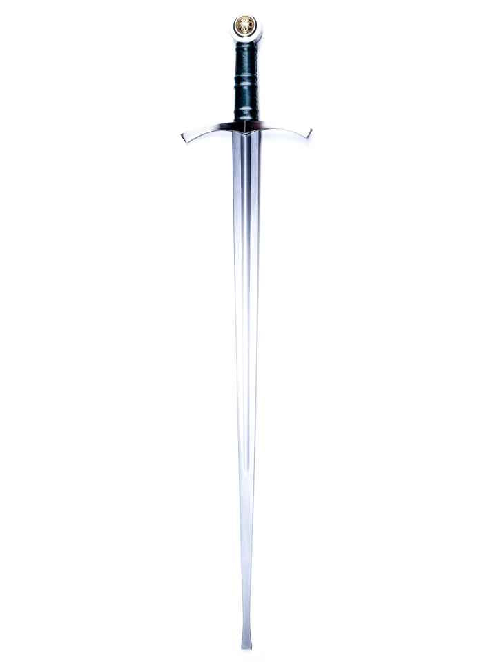 Knight Training Sword (65 Manganese Steel) (Dull) — handle and fittings close-up