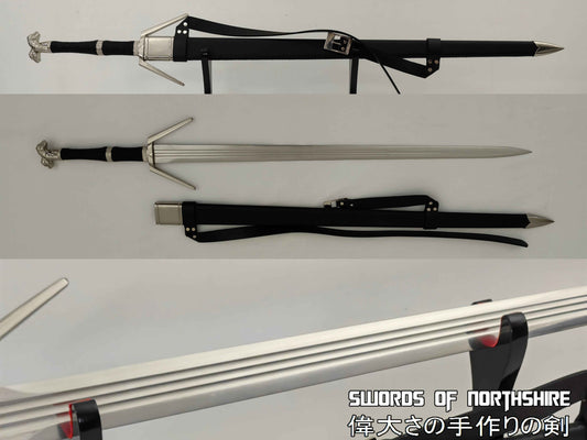 Geralt of Rivia's Silver Sword Replica from Witcher — 1095 High Carbon Steel Medieval Sword by DRACBLADE