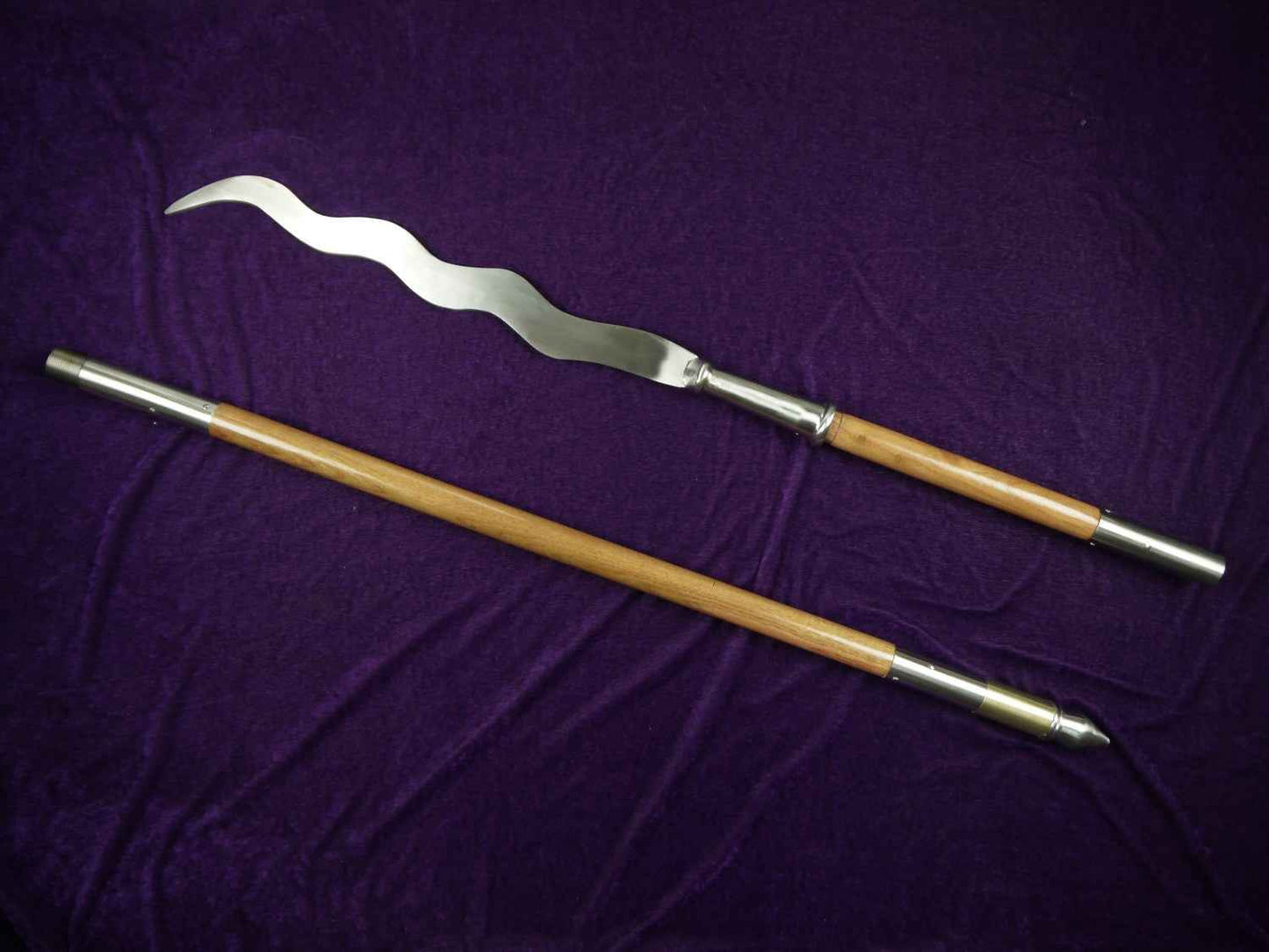 Zhang eight snake spear,Stainless steel blade,Wood rod,Kung fu — Premium Steel Samurai Sword by DRACBLADE