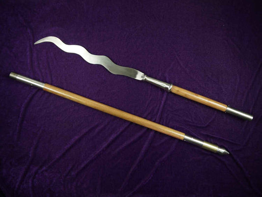 Zhang eight snake spear,Stainless steel blade,Wood rod,Kung fu — Premium Steel Samurai Sword by DRACBLADE