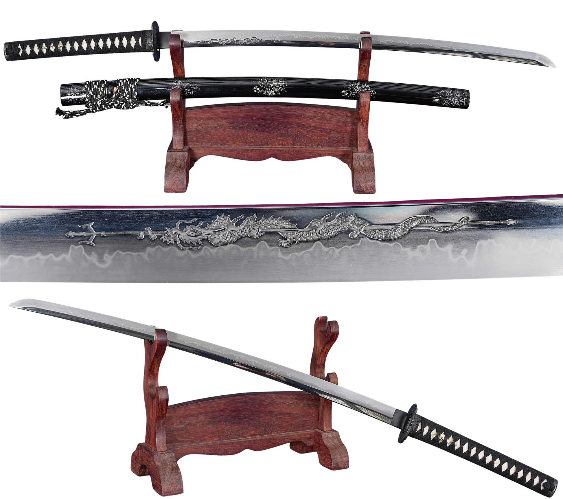 Katana - Black Dragon 1095 — 1095 High Carbon Steel Samurai Sword by DRACBLADE