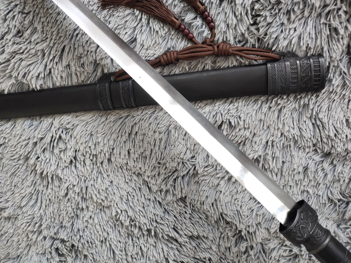 Handcrafted wolong jian Sword with Forged High Carbon Steel Blade and Alloy Fittings-Perfect for China kung fu — alternate angle view 5