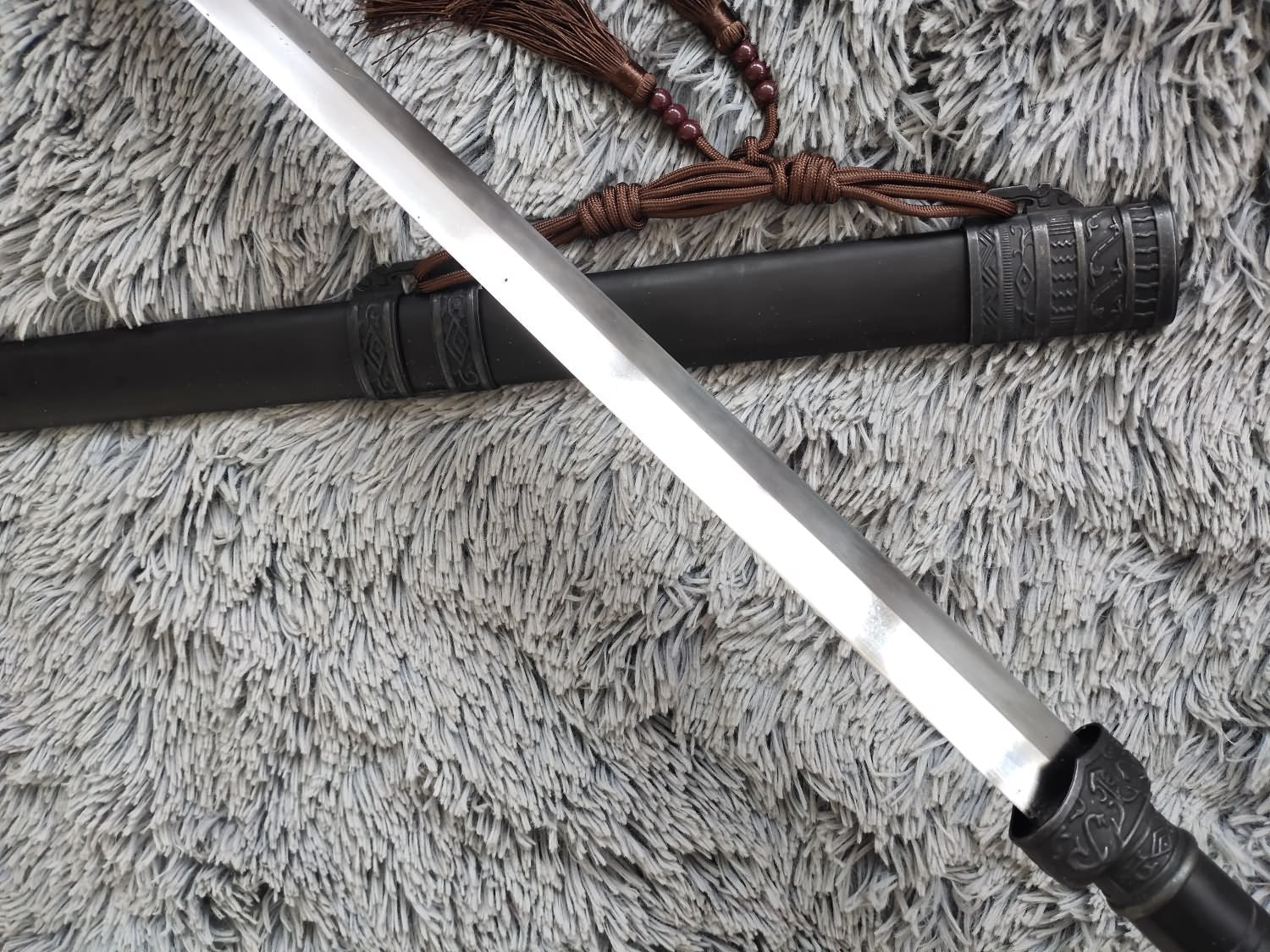Handcrafted wolong jian Sword with Forged High Carbon Steel Blade and Alloy Fittings-Perfect for China kung fu — alternate angle view 5