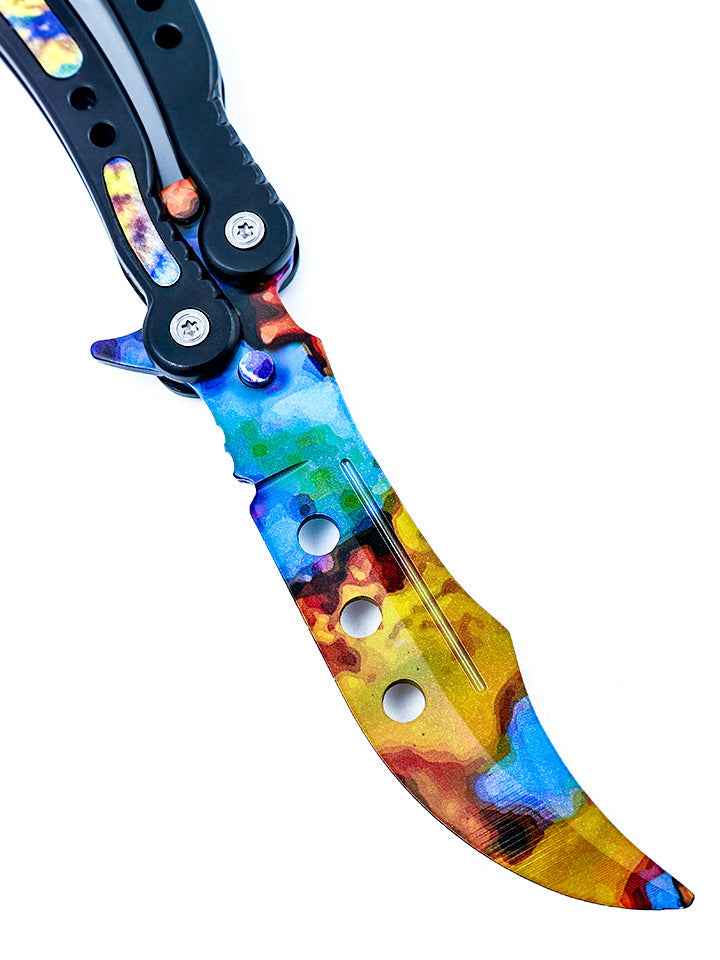 Case Hardened Butterfly Knife — Premium Steel Dagger by DRACBLADE