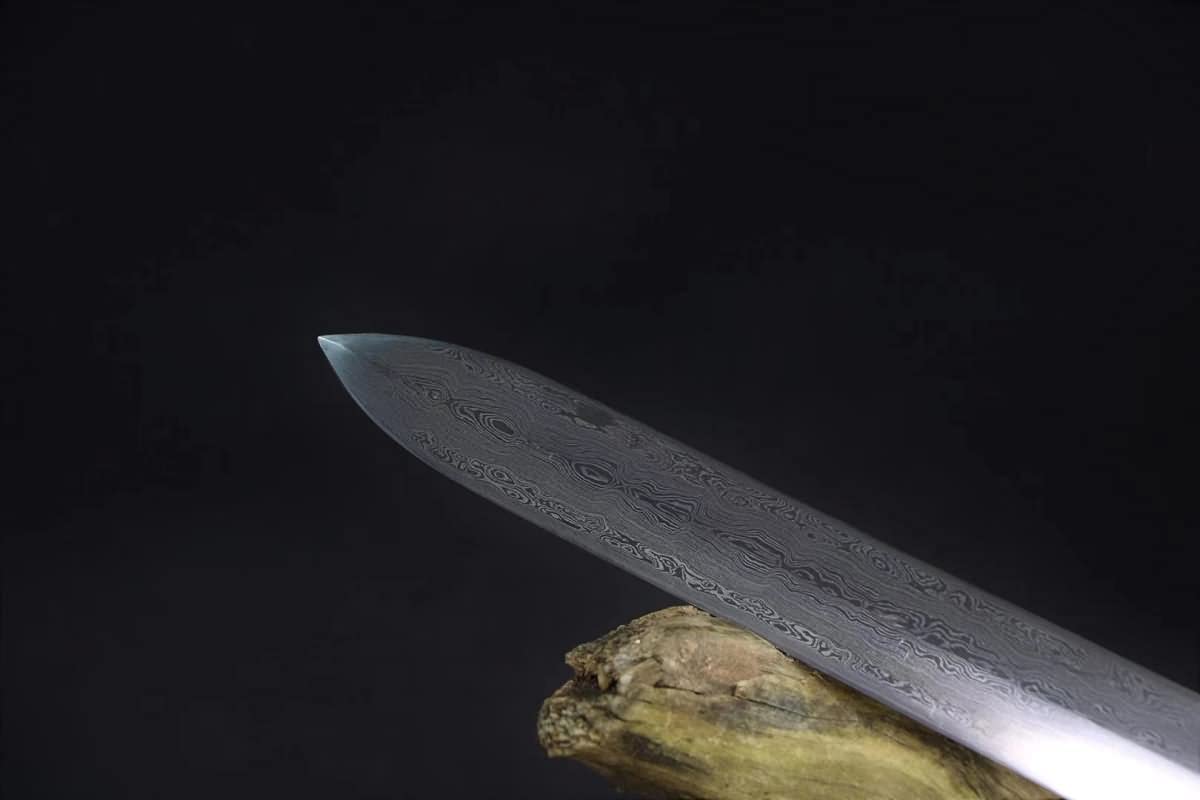 Baojian/Chinese Sword/Forged Damascus Steel Blades/Battle Ready — scabbard / saya detail