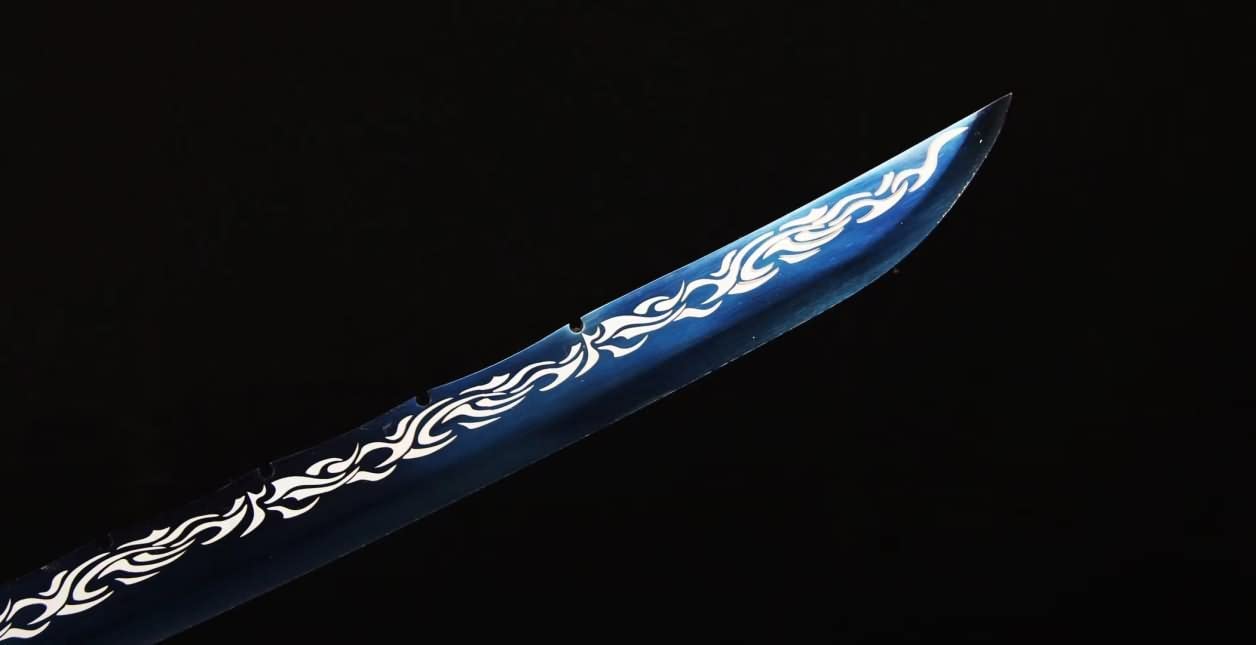 Machete,Saber Real,Full Tang High Carbon Steel Blue Blades — scabbard / saya detail