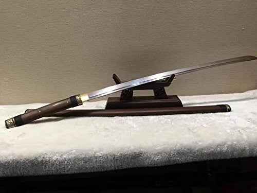 Nihontou samurai/Katana/Damascus steel blade/Rosewood scabbard — Folded Damascus Steel Damascus Sword by DRACBLADE