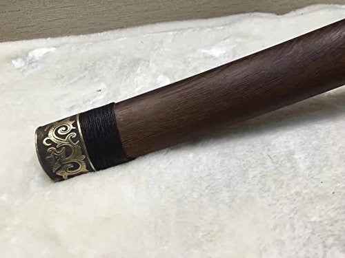 Nihontou samurai/Katana/Damascus steel blade/Rosewood scabbard — scabbard / saya detail