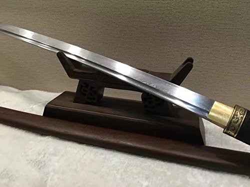 Nihontou samurai/Katana/Damascus steel blade/Rosewood scabbard — blade and hamon detail