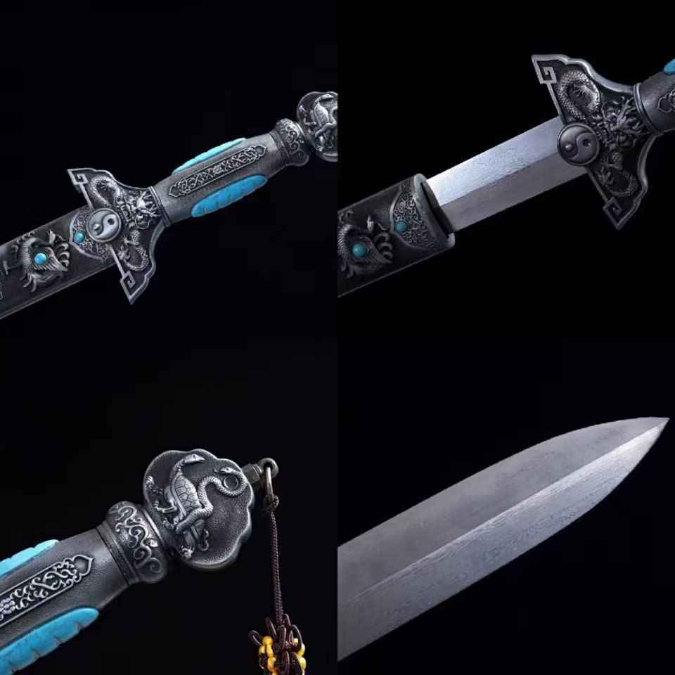 Dragon King Swords Real,Battle Ready,Forged Damascus Blades — scabbard / saya detail