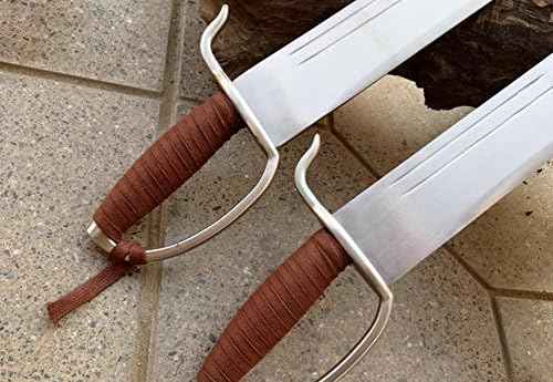 Wing Chun Eight-Cut Knives | Handmade Stainless Steel Baat Jaam Do with Copper Handle for Training & Display — close-up detail view