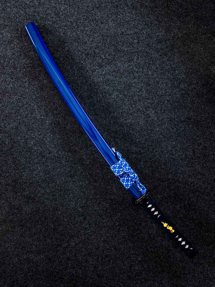 Angry Wave Katana (1060 Carbon Steel) — blade and hamon detail