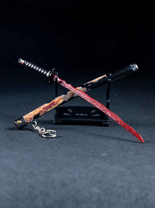 Rivers of Blood Keychain + Stand — Premium Steel Mini Katana by DRACBLADE