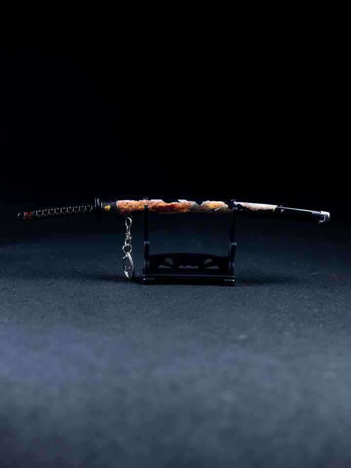 Rivers of Blood Keychain + Stand — blade and hamon detail