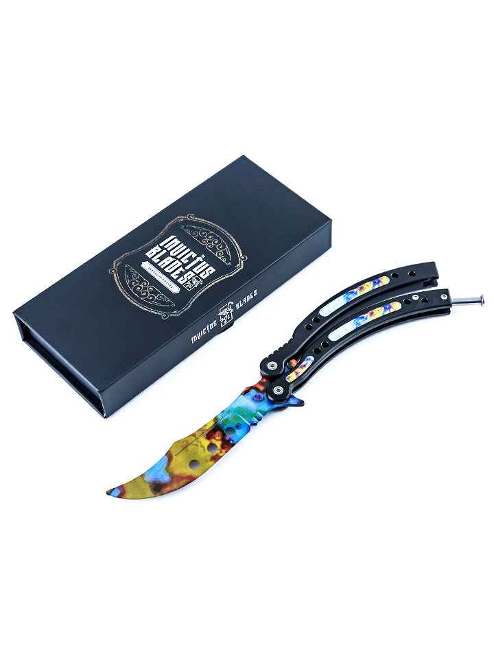 Case Hardened Butterfly Knife — scabbard / saya detail