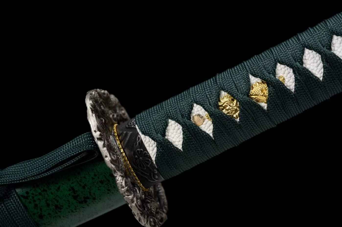Sword Razor Sharp Samurai Forged Blade Kendo Green Scabbard — alternate angle view 5