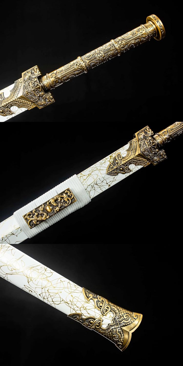 Hollow Brown Oxidized Han Jian with Dragon Alloy Guard — alternate angle view 5