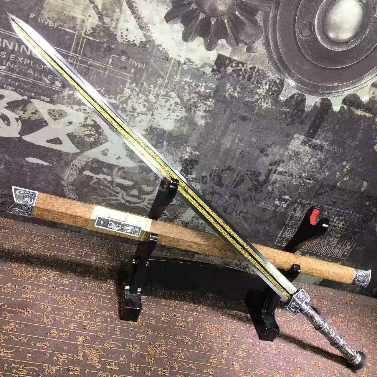Han sword/High carbon steel eight surface blade/Rosewood/Alloy handle — High Carbon Steel Samurai Sword by DRACBLADE