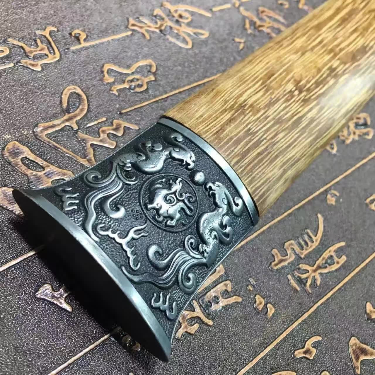 Han sword/High carbon steel eight surface blade/Rosewood/Alloy handle — alternate angle view 5