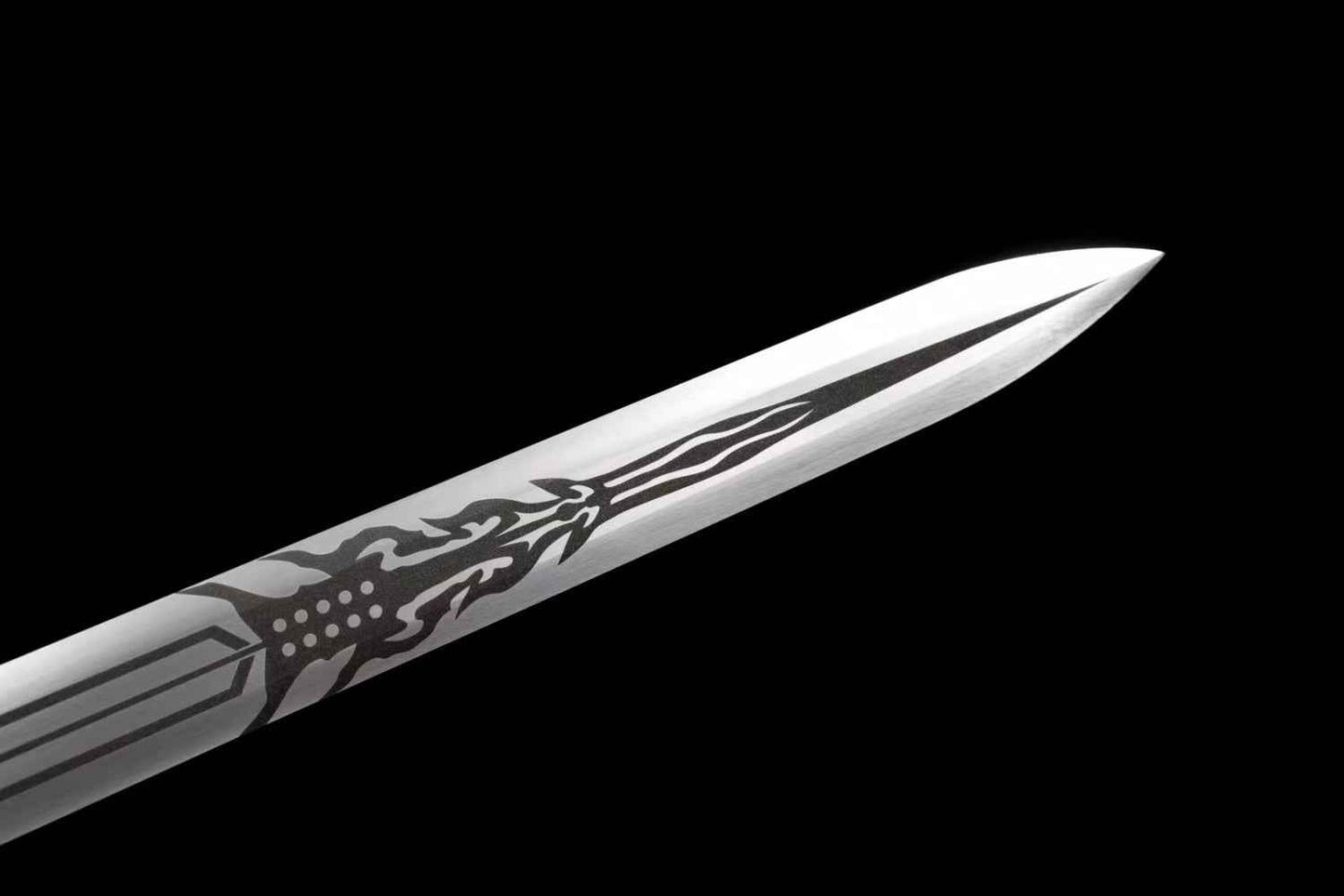 Han Sword - High Carbon Steel Blade, Silver Gray Scabbard - Martial Arts Weapon — scabbard / saya detail