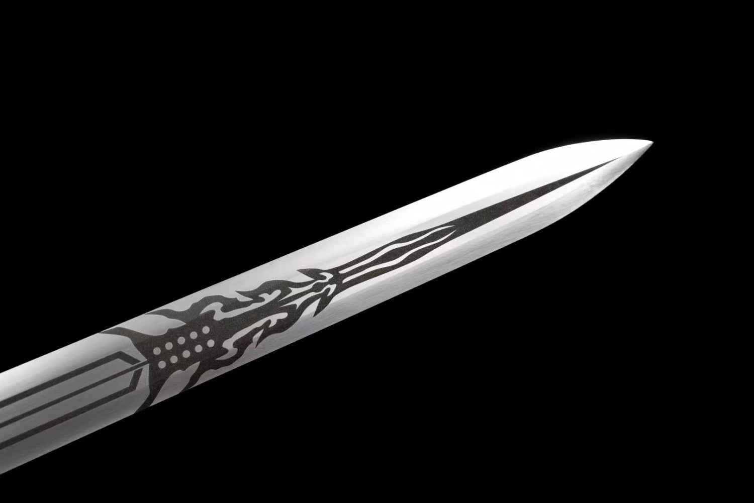 Han Sword - High Carbon Steel Blade, Silver Gray Scabbard - Martial Arts Weapon — scabbard / saya detail