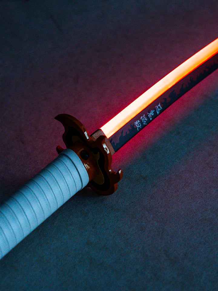 Rengoku LED Sword — blade and hamon detail