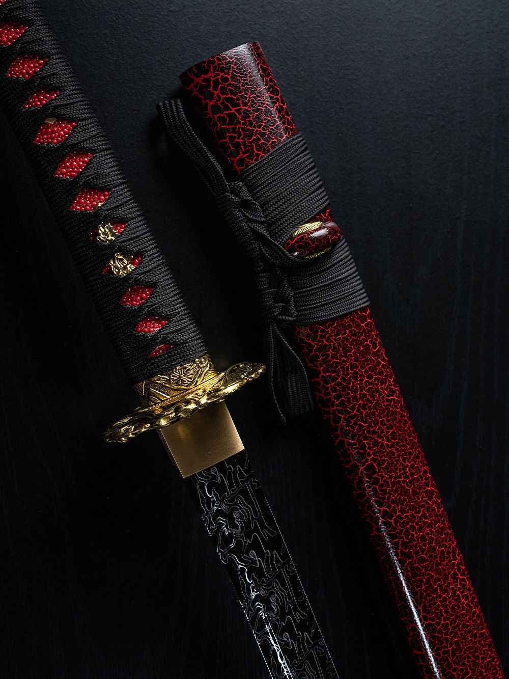 Kurayami Katana (1060 Carbon Steel) — close-up detail view