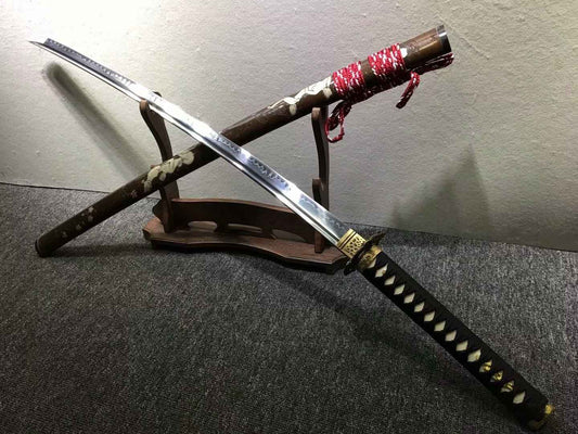 Katana,Hand forged,High carbon steel burn blade,Brass,Full tang,E — High Carbon Steel Chinese Sword by DRACBLADE