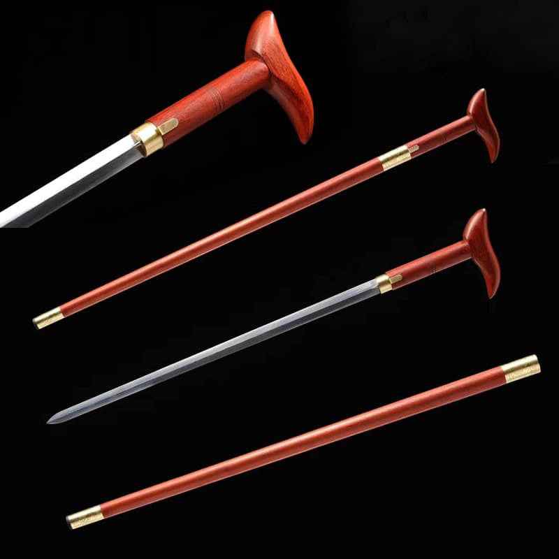 Sword Cane - Pan Dingxin 1060 — 1060 Carbon Steel Damascus Sword by DRACBLADE