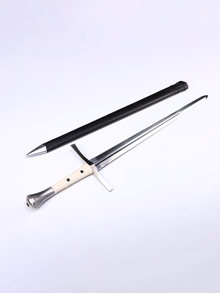 Tactical Medieval Broadsword (65Mn Steel) — close-up detail view