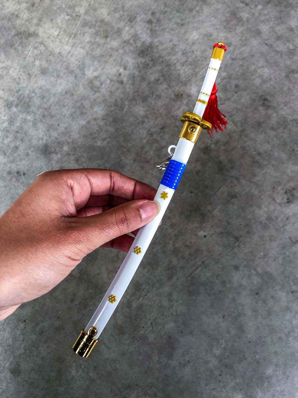 Ame no Habakiri Keychain + Stand — Premium Steel Mini Katana by DRACBLADE