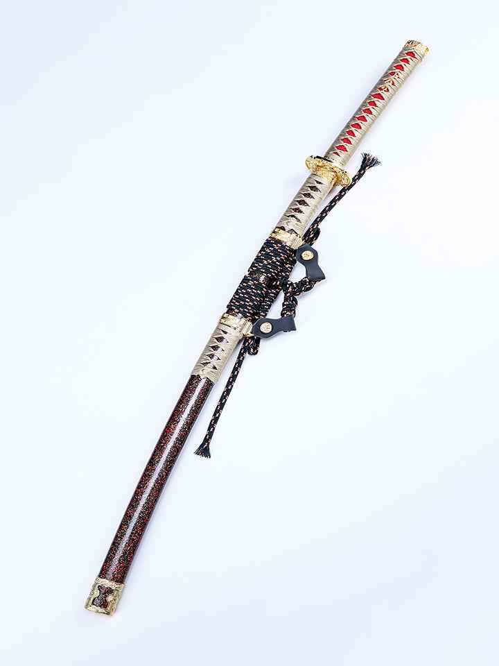Blood Oath Tachi — handle and fittings close-up