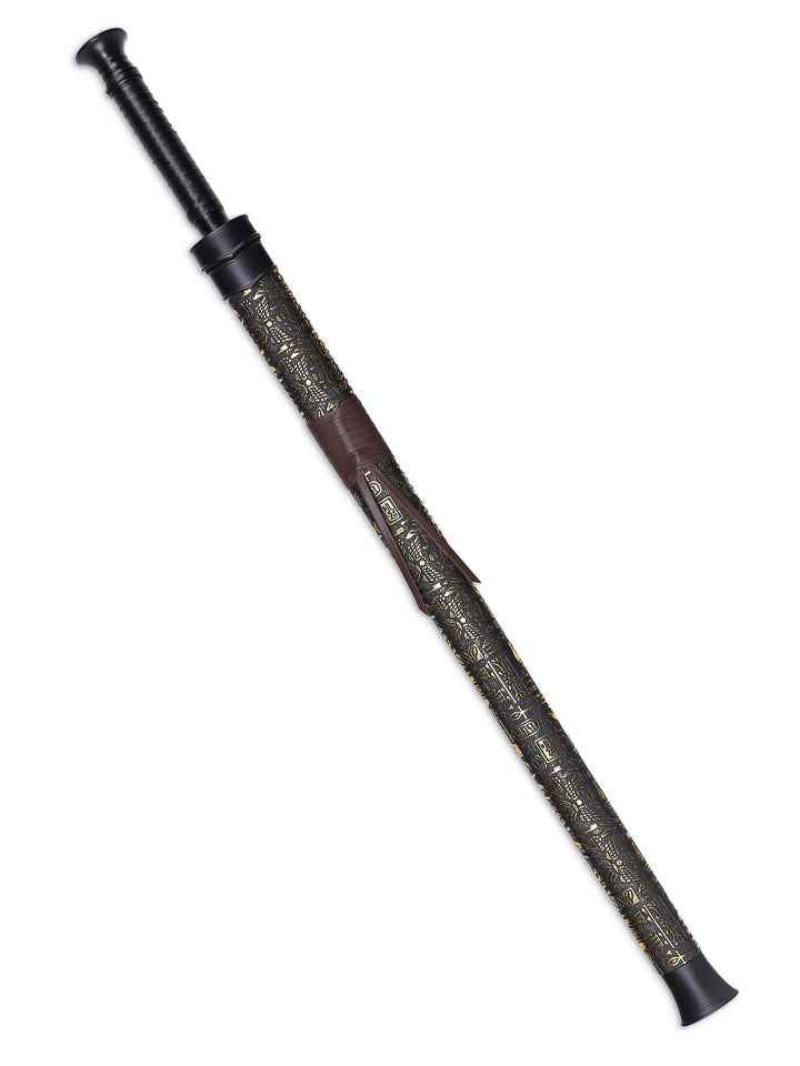 Obsidian Jian Legacy Sword (1060 Carbon Steel) — handle and fittings close-up