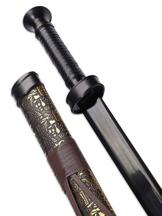 Obsidian Jian Legacy Sword (1060 Carbon Steel) — 1060 Carbon Steel Chinese Sword by DRACBLADE