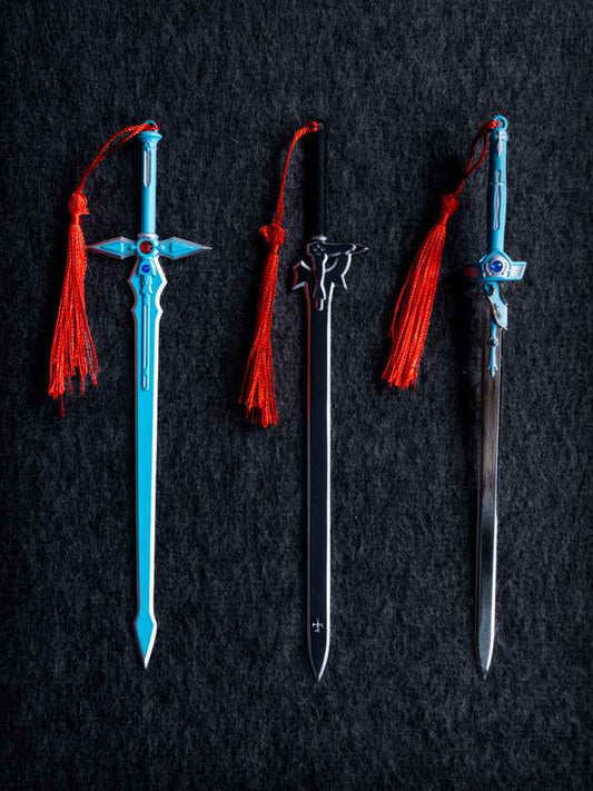 SAO Keychains (Set of 3) — Premium Steel Mini Katana by DRACBLADE