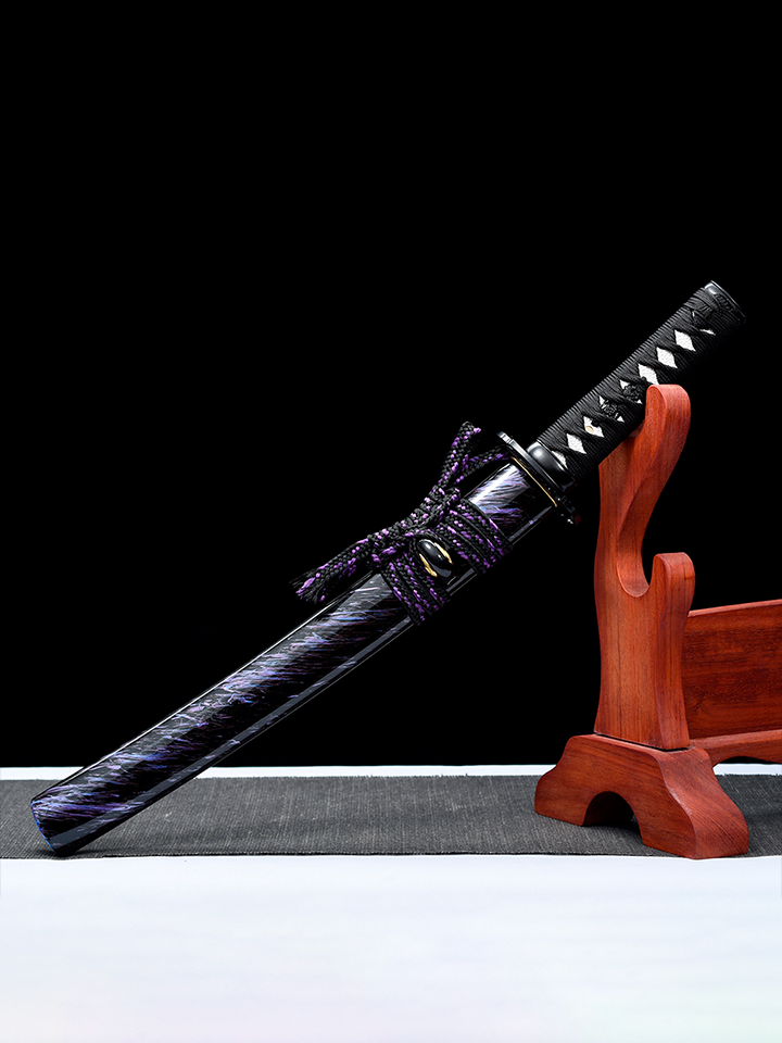 Damascus Edge Tanto — close-up detail view