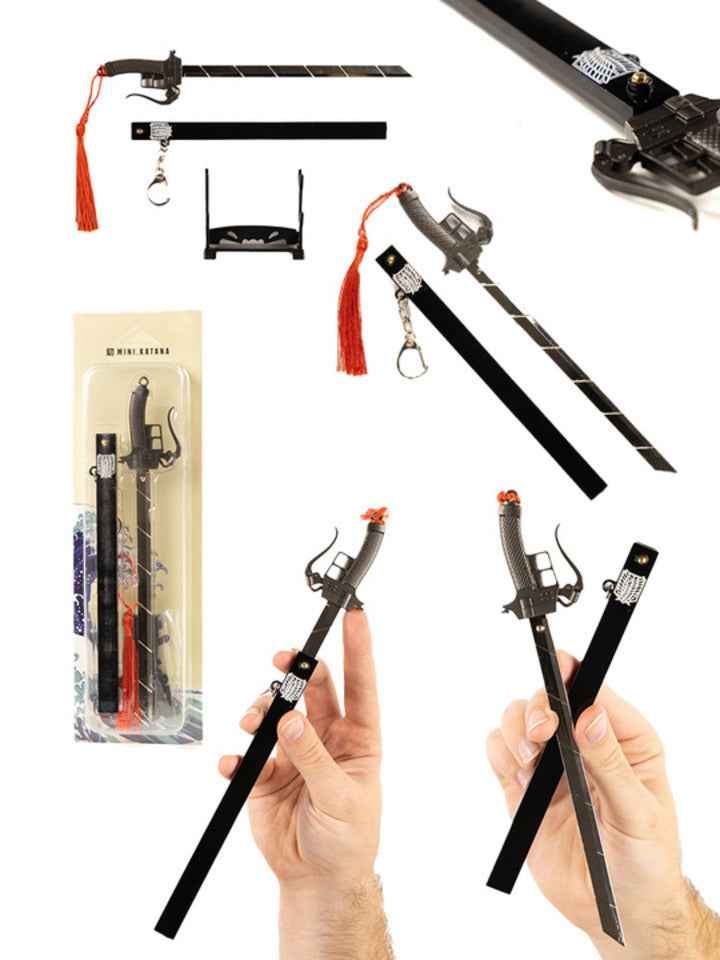 AOT Sword Keychain + Stand — Premium Steel Mini Katana by DRACBLADE