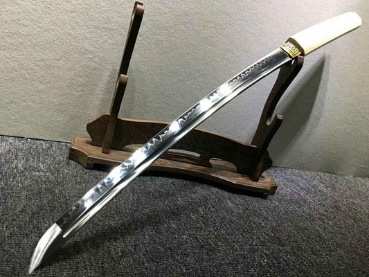 Katana,Handmade High carbon steel burn blade,Beech wood,Length 30" — High Carbon Steel Samurai Sword by DRACBLADE
