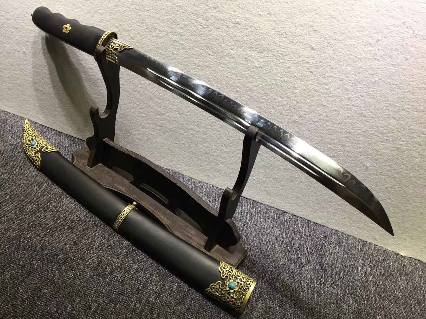 Persian knife,Sabre,High carbon steel burn blade,Ebony,Brass — High Carbon Steel Dagger by DRACBLADE