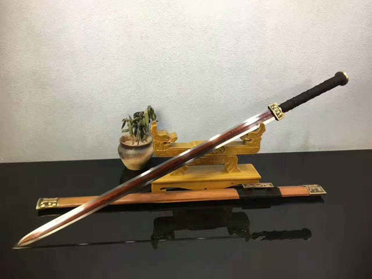 Dragon han sword,Folding steel blade,Acid wooden scabbard/Brass fittings — Premium Steel Mini Katana by DRACBLADE