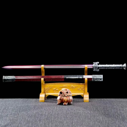 Carbon Steel Katana with Dragon Tsuba Design - Hand-Forged Samurai Sword