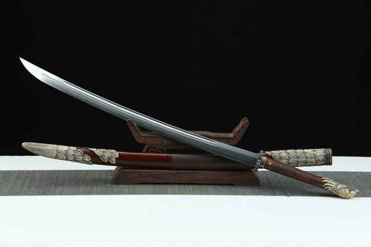 Fengyu dao Sword Real Forged Damascus Blades,Brass Fittings — Folded Damascus Steel Damascus Sword by DRACBLADE
