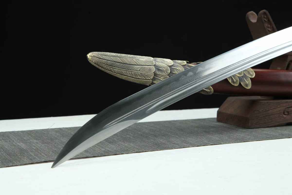 Fengyu dao Sword Real Forged Damascus Blades,Brass Fittings — scabbard / saya detail