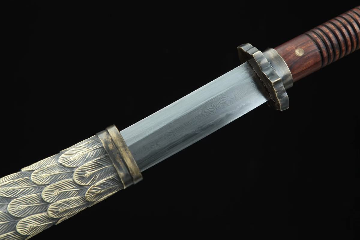 Fengyu dao Sword Real Forged Damascus Blades,Brass Fittings — alternate angle view 5