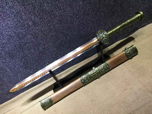 Fengyun jian,High manganese steel blade,Rosewood scabbard,Alloy fitting — High Manganese Steel Chinese Sword by DRACBLADE